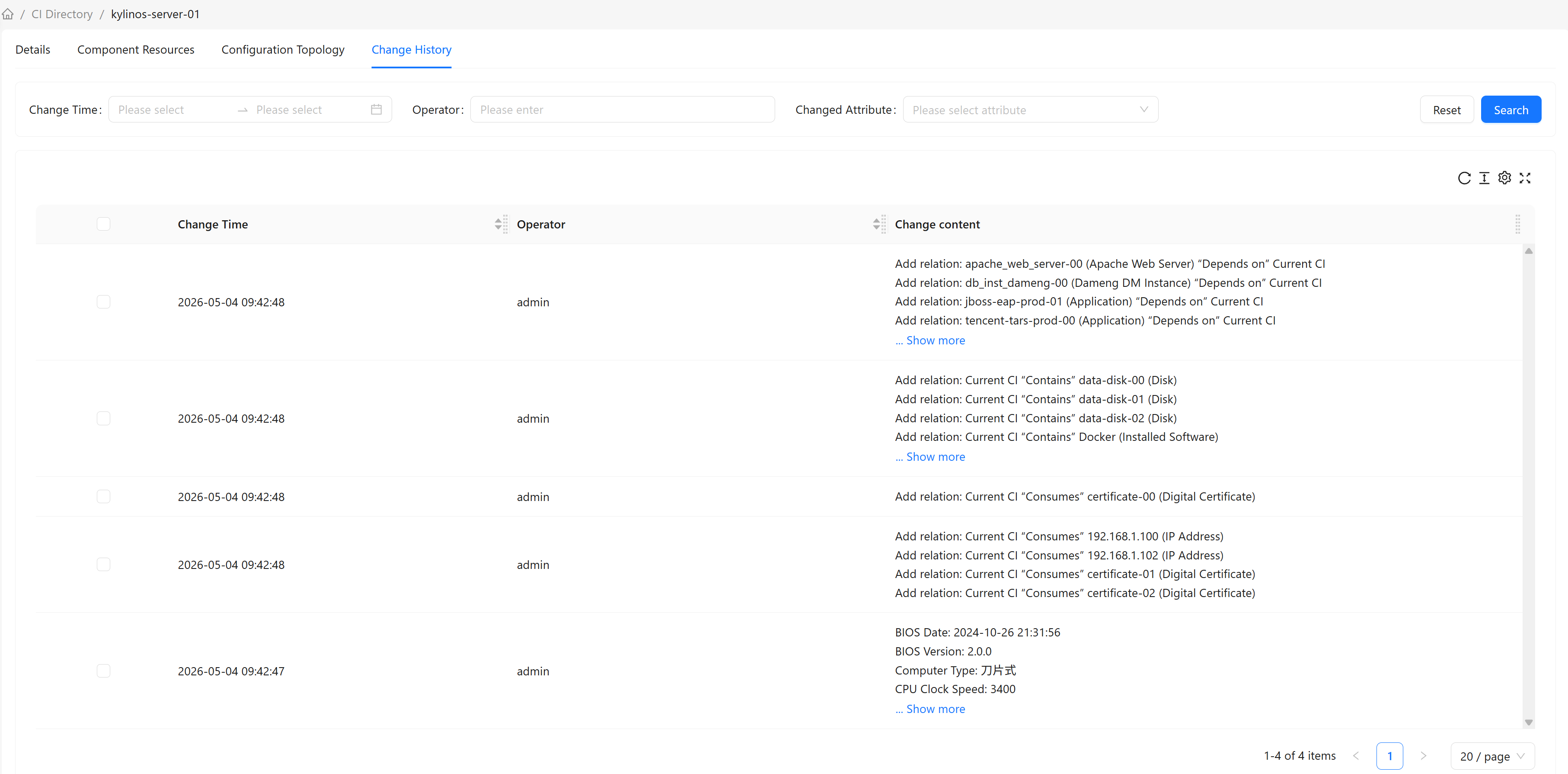 Change History Tab