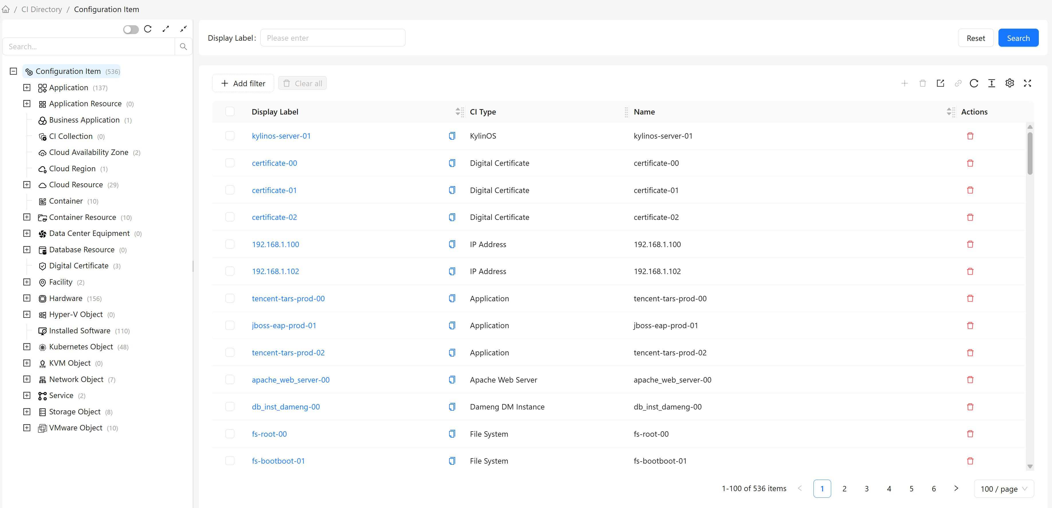 CI Directory Main Interface