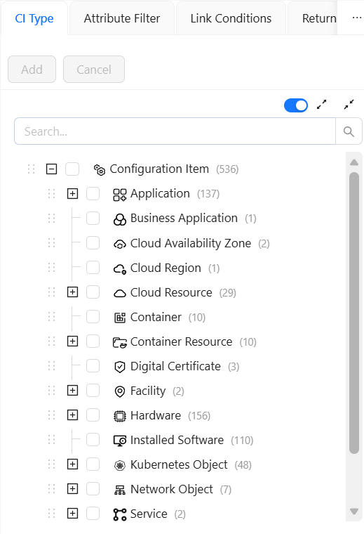 CI Types Tab
